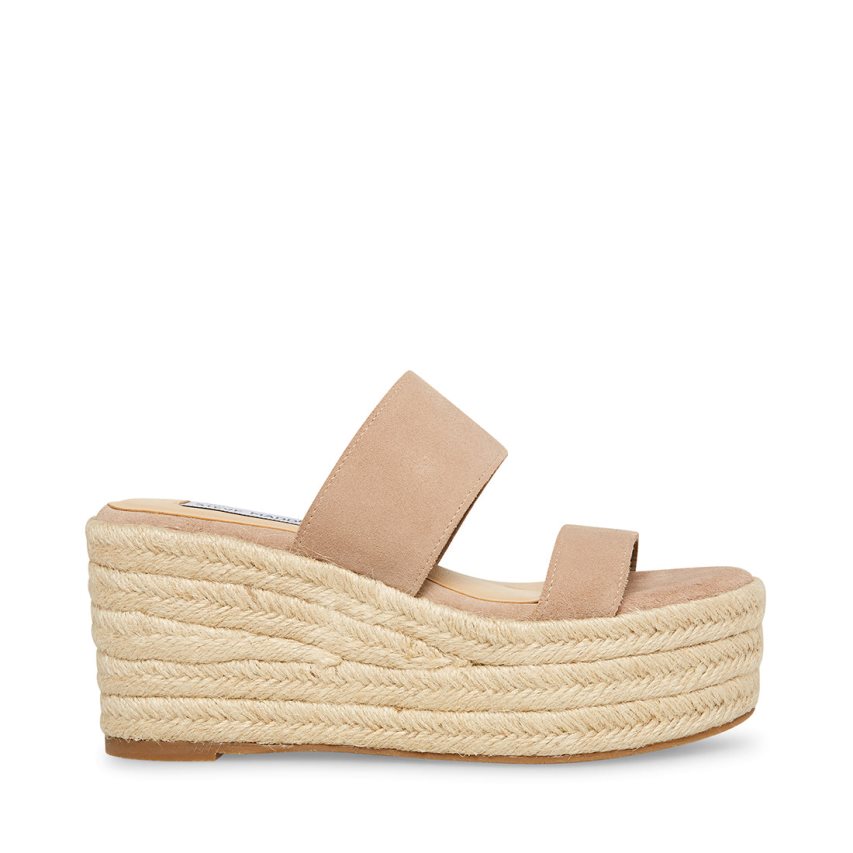 Light Brown Steve Madden Jane Suede Women\'s Wedges | PH 4156UWO